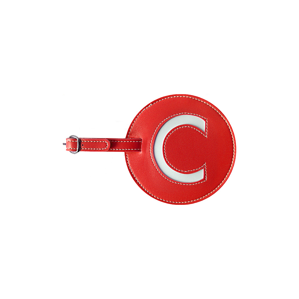 pb travel Initial C Luggage Tag Set of 2 Red pb travel Luggage Accessories