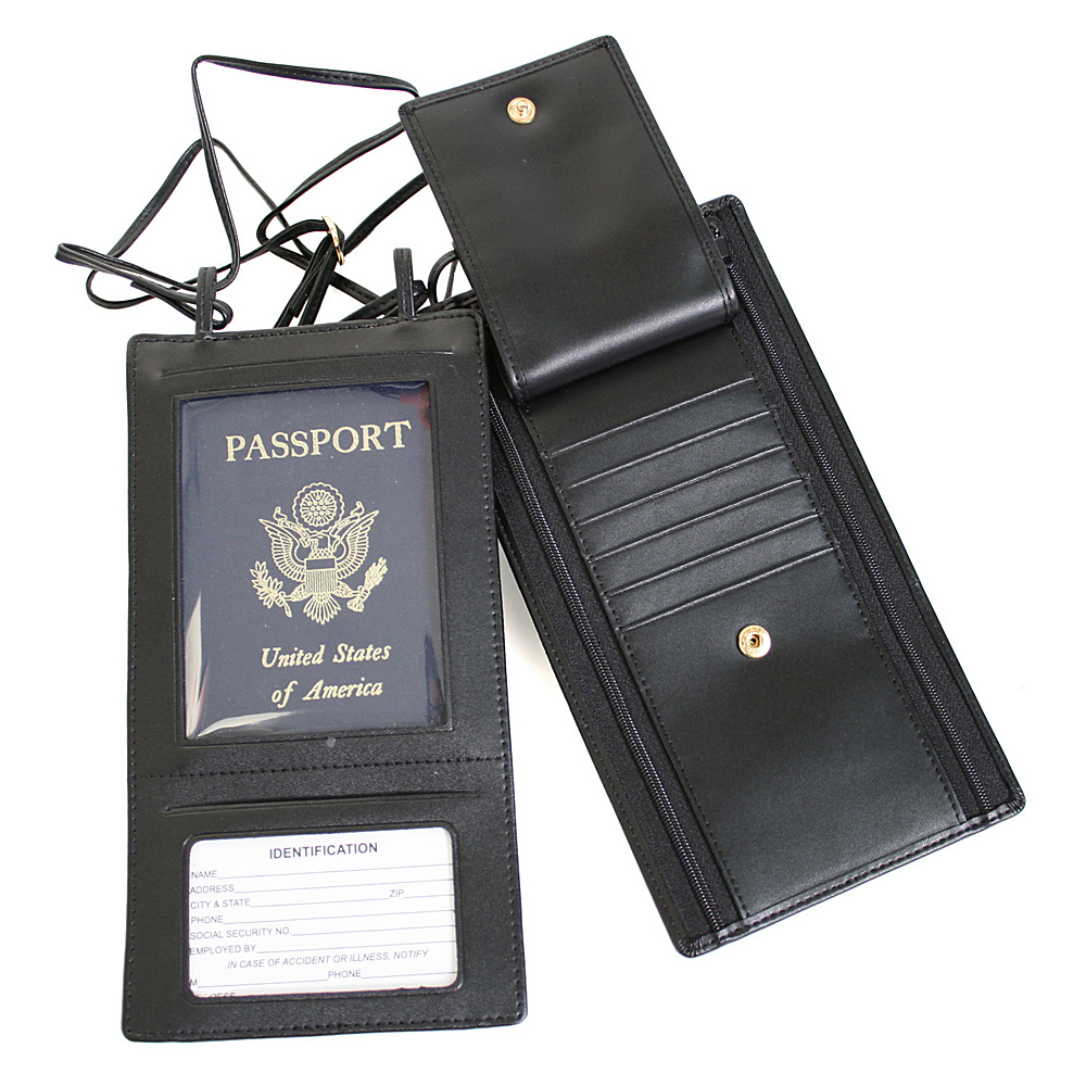 Royce Leather Security Passport Wallet Black