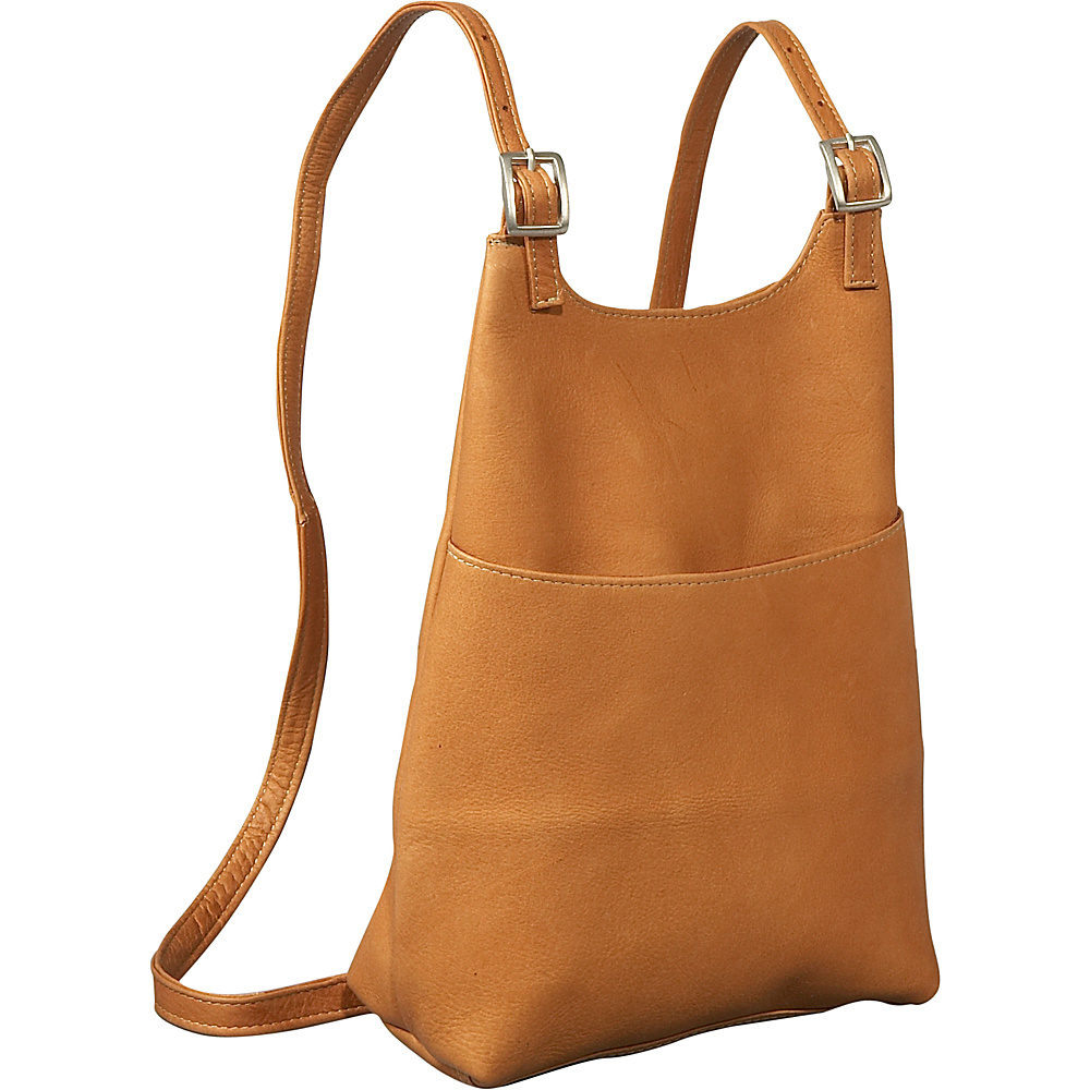 Le Donne Leather Women s Sling BackPack Purse Tan