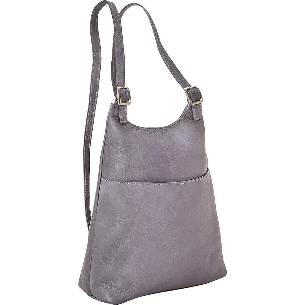 Le Donne Leather Women s Sling BackPack Purse Gray Le Donne Leather Leather Handbags
