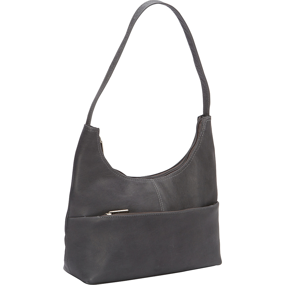 Le Donne Leather Top Zip Hobo Gray Le Donne Leather Leather Handbags