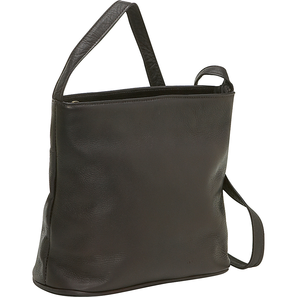 Le Donne Leather Zip Top Shoulder Bag Caf