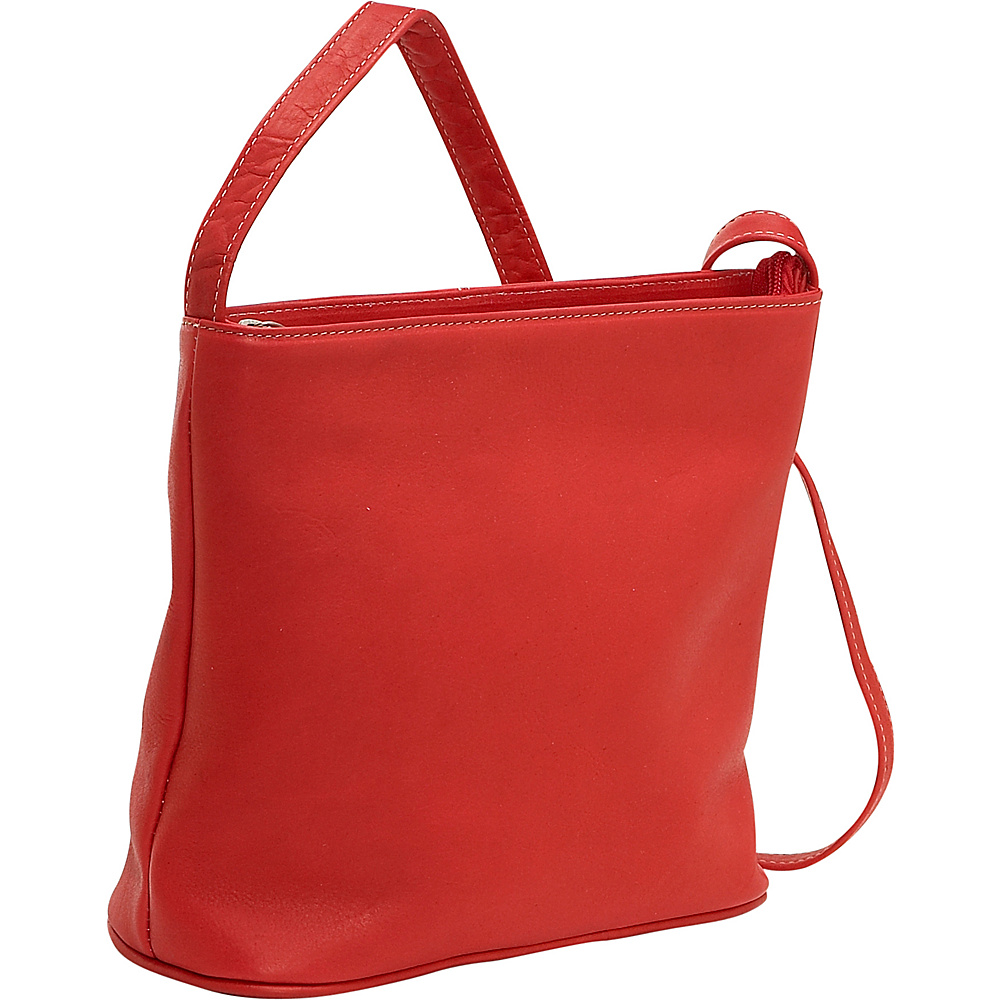 Le Donne Leather Zip Top Shoulder Bag Red Le Donne Leather Leather Handbags