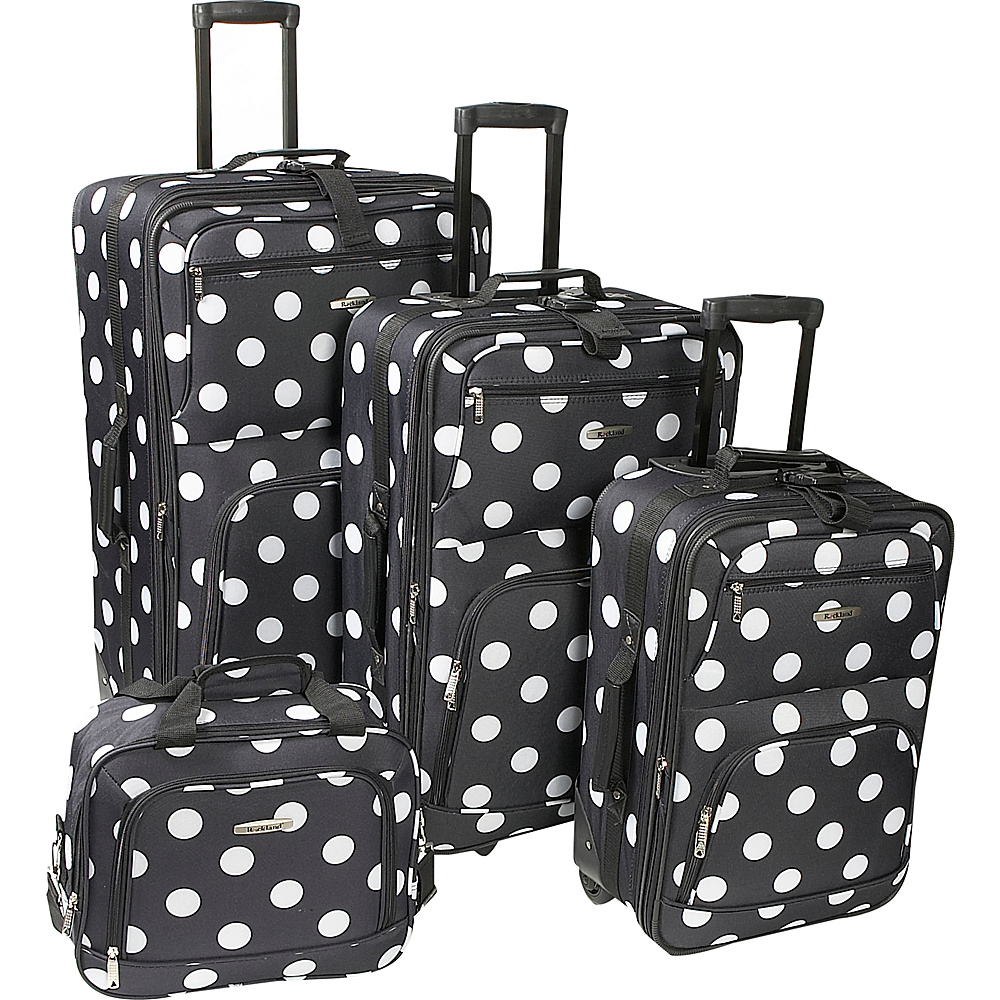 Rockland Luggage Polka Dot Expandable 4 Piece Luggage