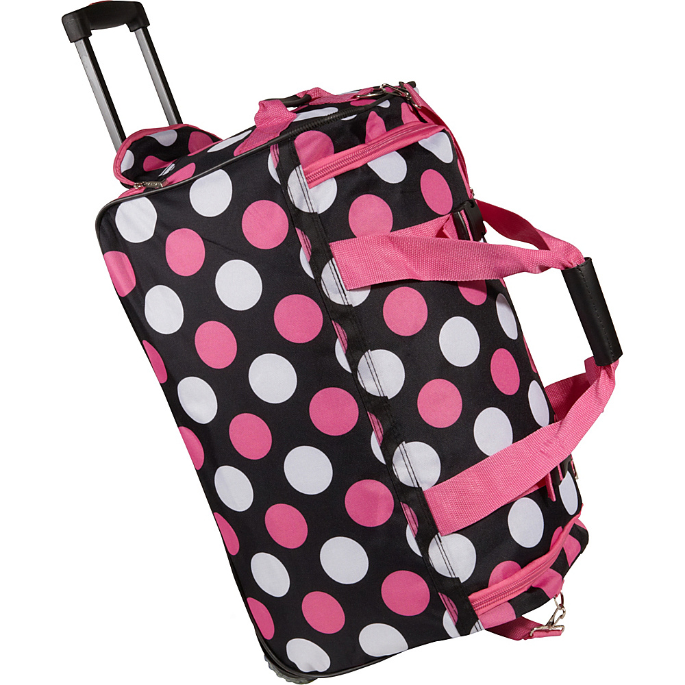 Rockland Luggage 22 Rolling Duffle Bag Multi Pink Dot Rockland Luggage Softside Carry On