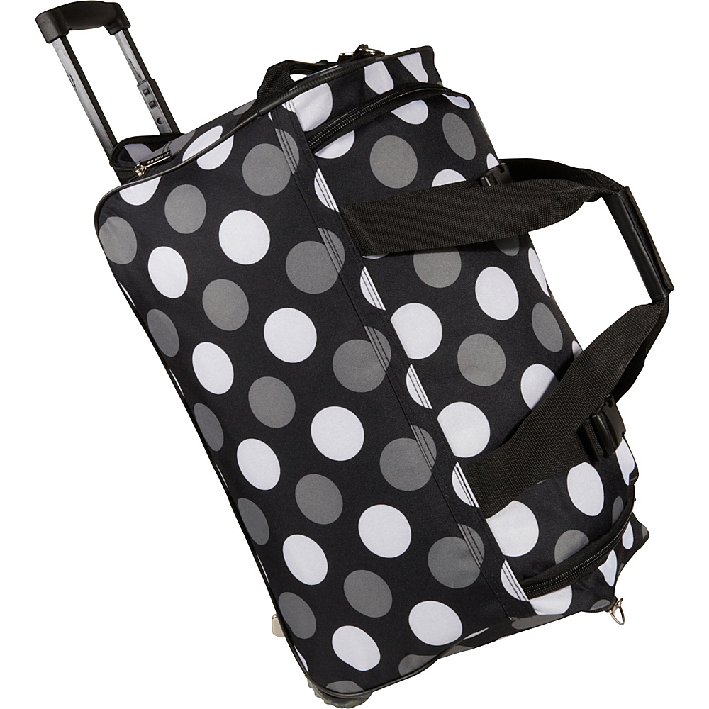 Rockland Luggage 22 Rolling Duffle Bag New Black Dot