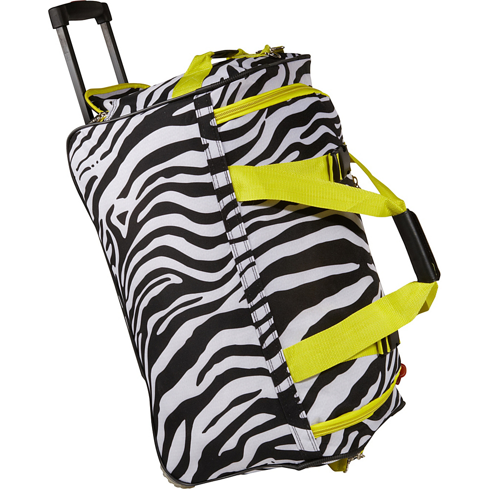 Rockland Luggage 22 Rolling Duffle Bag Lime Zebra