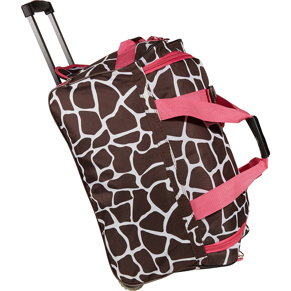 Rockland Luggage 22 Rolling Duffle Bag Pink Giraffe Rockland Luggage Softside Carry On