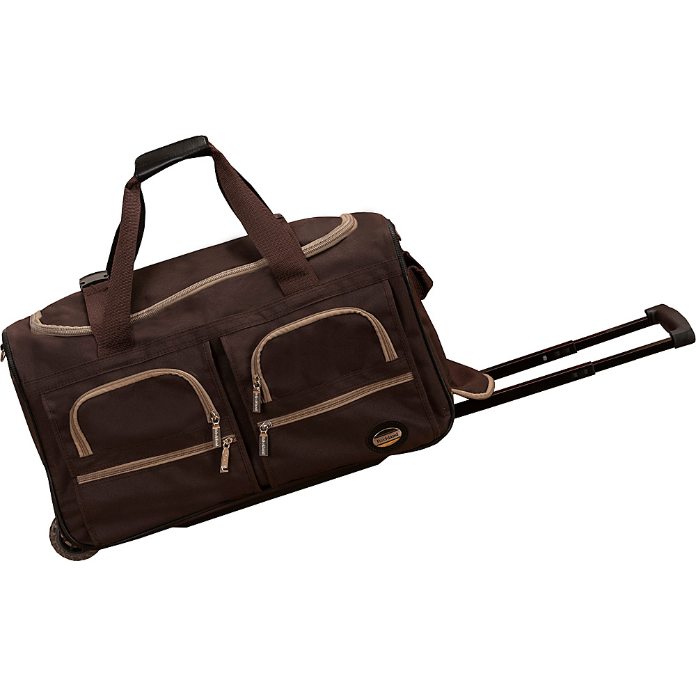 Rockland Luggage 22 Rolling Duffle Bag Brown Rockland Luggage Softside Carry On