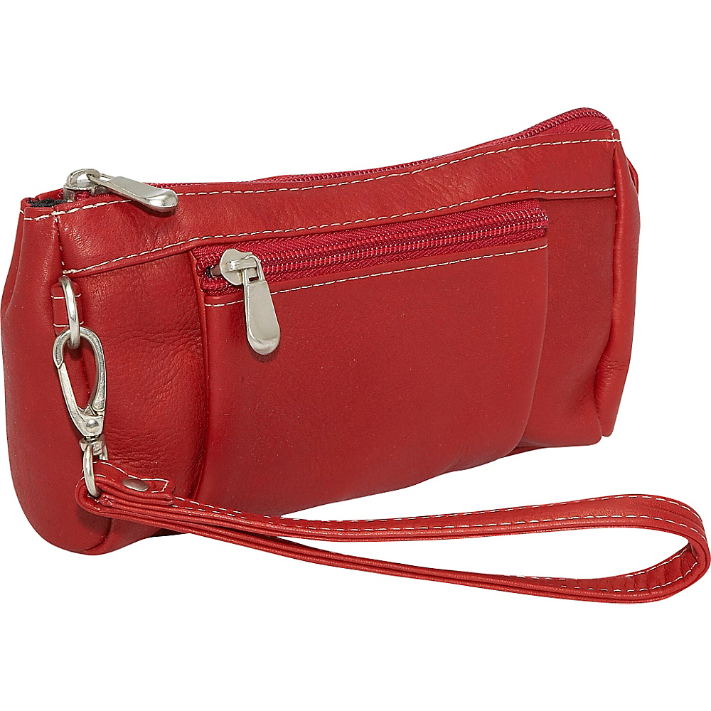 Le Donne Leather Large Wristlet Wallet Red
