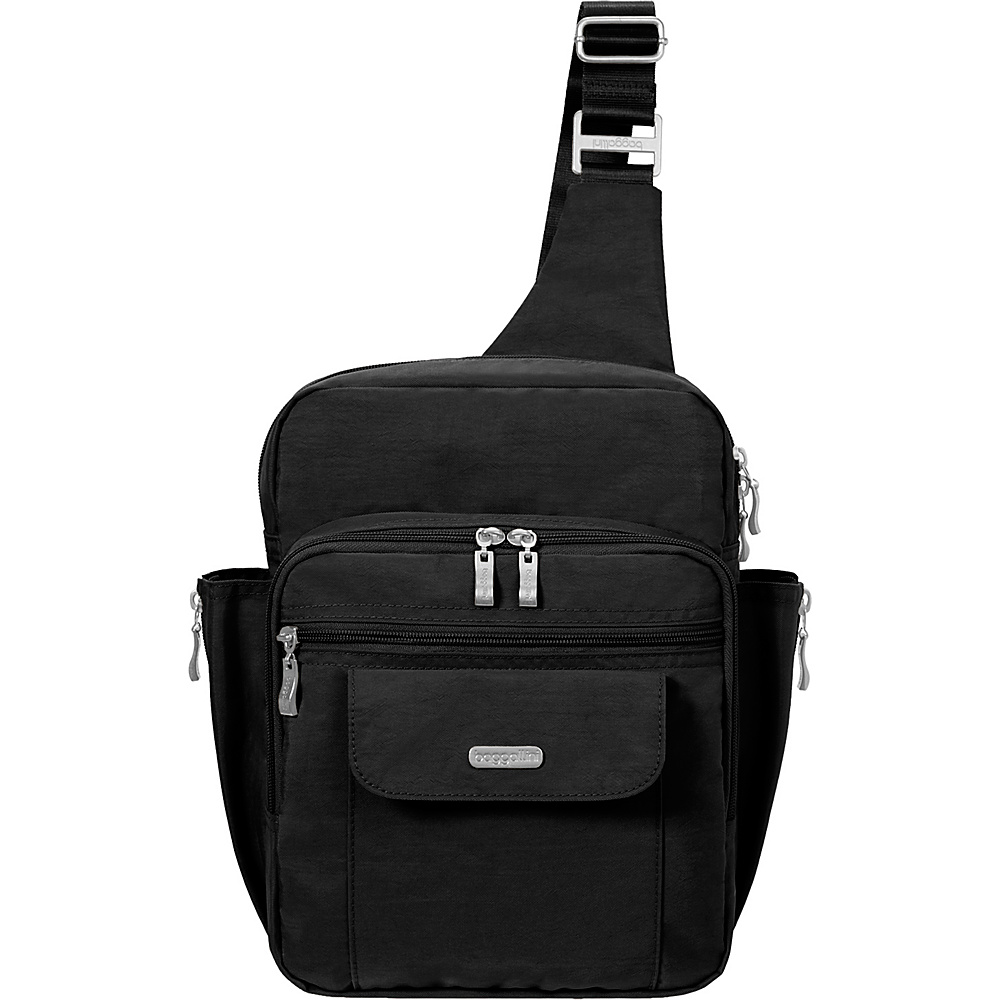 baggallini Messenger Sling Backpack Black Sand baggallini Fabric Handbags