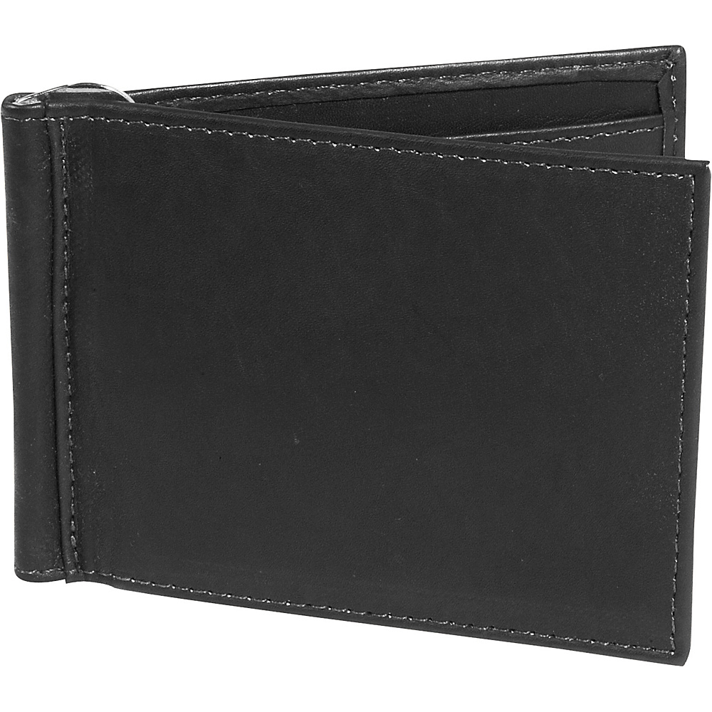 Piel Bi fold Money Clip Wallet Black Piel Men s Wallets