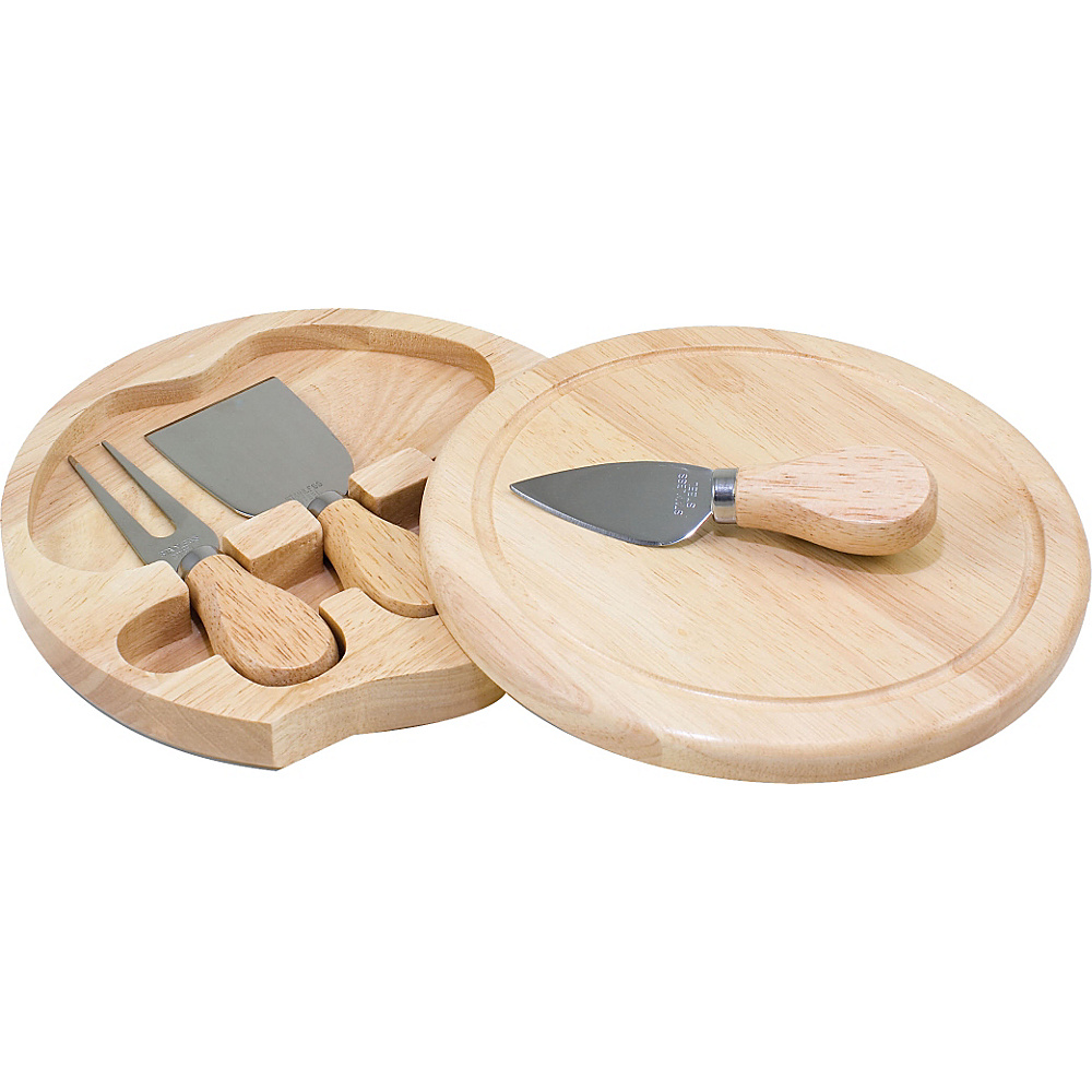 Picnic Time Brie Circular Cutting Board Natural Wood