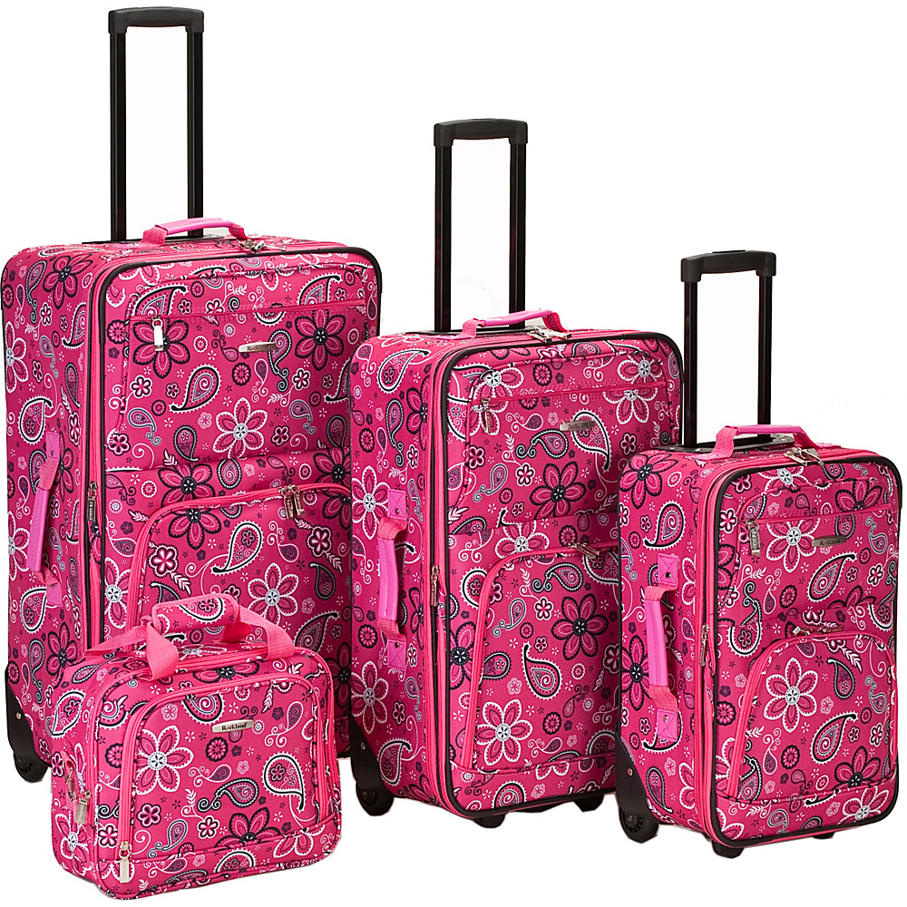 Rockland Luggage 4 Piece Nairobi Luggage Set Pink