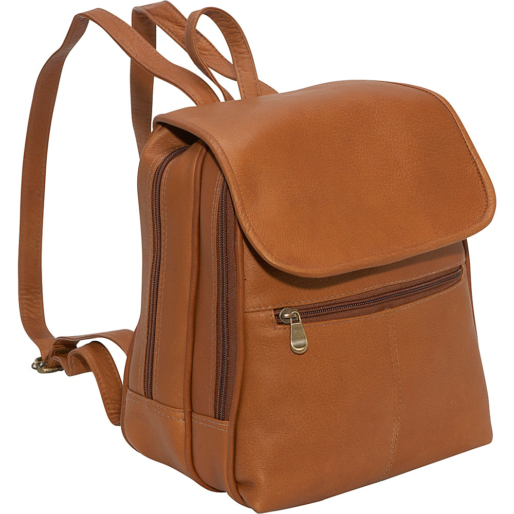 Le Donne Leather Everything Womans Backpack Purse Tan