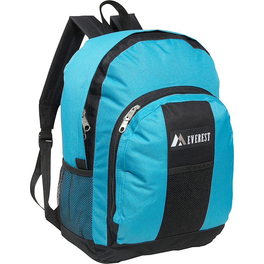 Everest Backpack with Front Side Pockets Turquoise Black Everest Everyday Backpacks