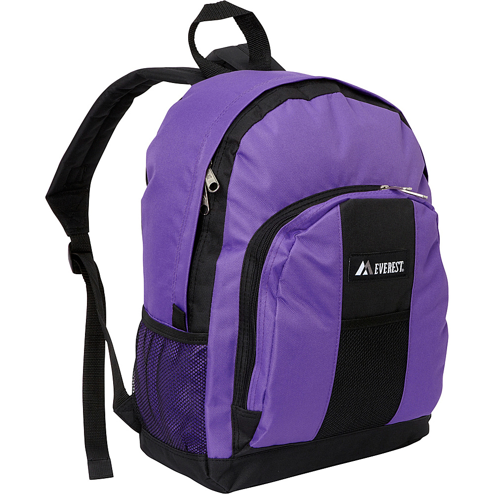 Everest Backpack with Front Side Pockets Dark Purple Black Everest Everyday Backpacks