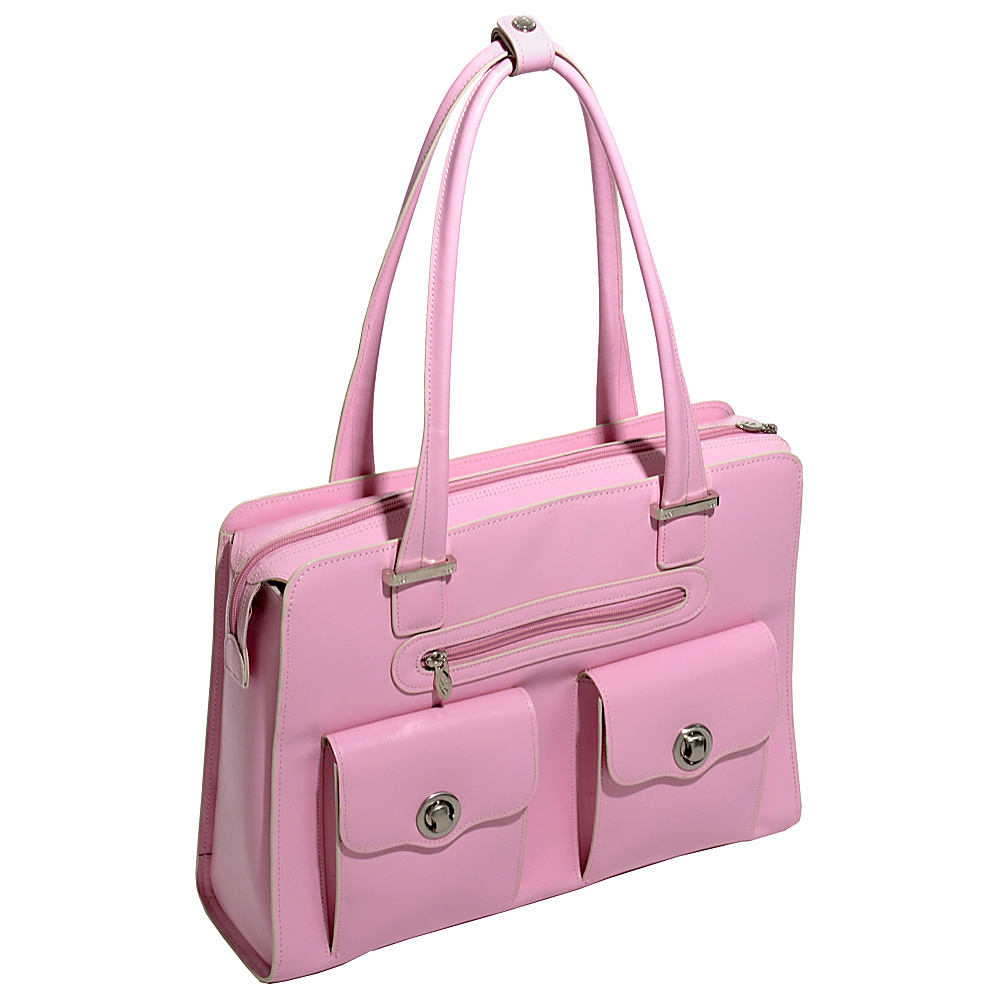 McKlein USA Verona 15 Ladies Fly Through Checkpoint Friendly Laptop Briefcase Pink McKlein USA Women s Business Bags