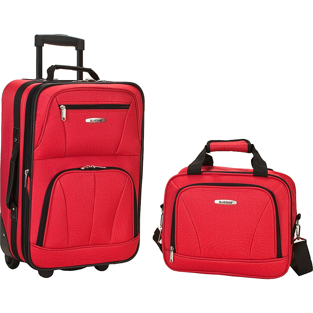 Rockland Luggage Rio 2 Piece Carry On Luggage Set Red