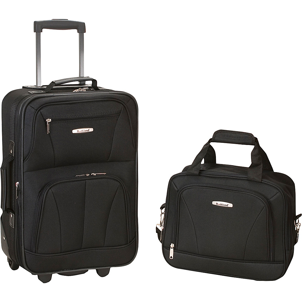 Rockland Luggage Rio 2 Piece Carry On Luggage Set Black Rockland Luggage Luggage Sets
