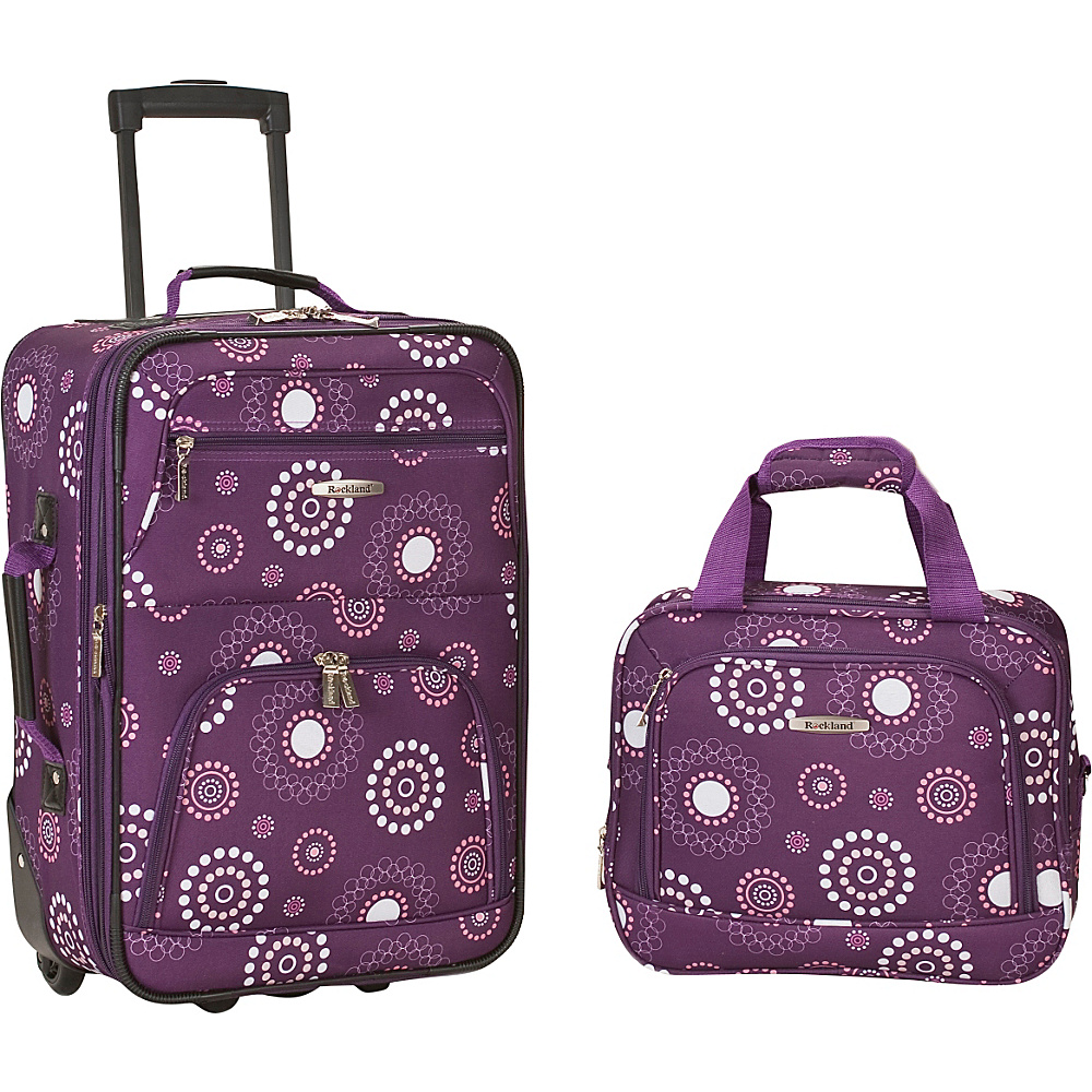 Rockland Luggage Rio 2 Piece Carry On Luggage Set Purple Pearl Rockland Luggage Luggage Sets