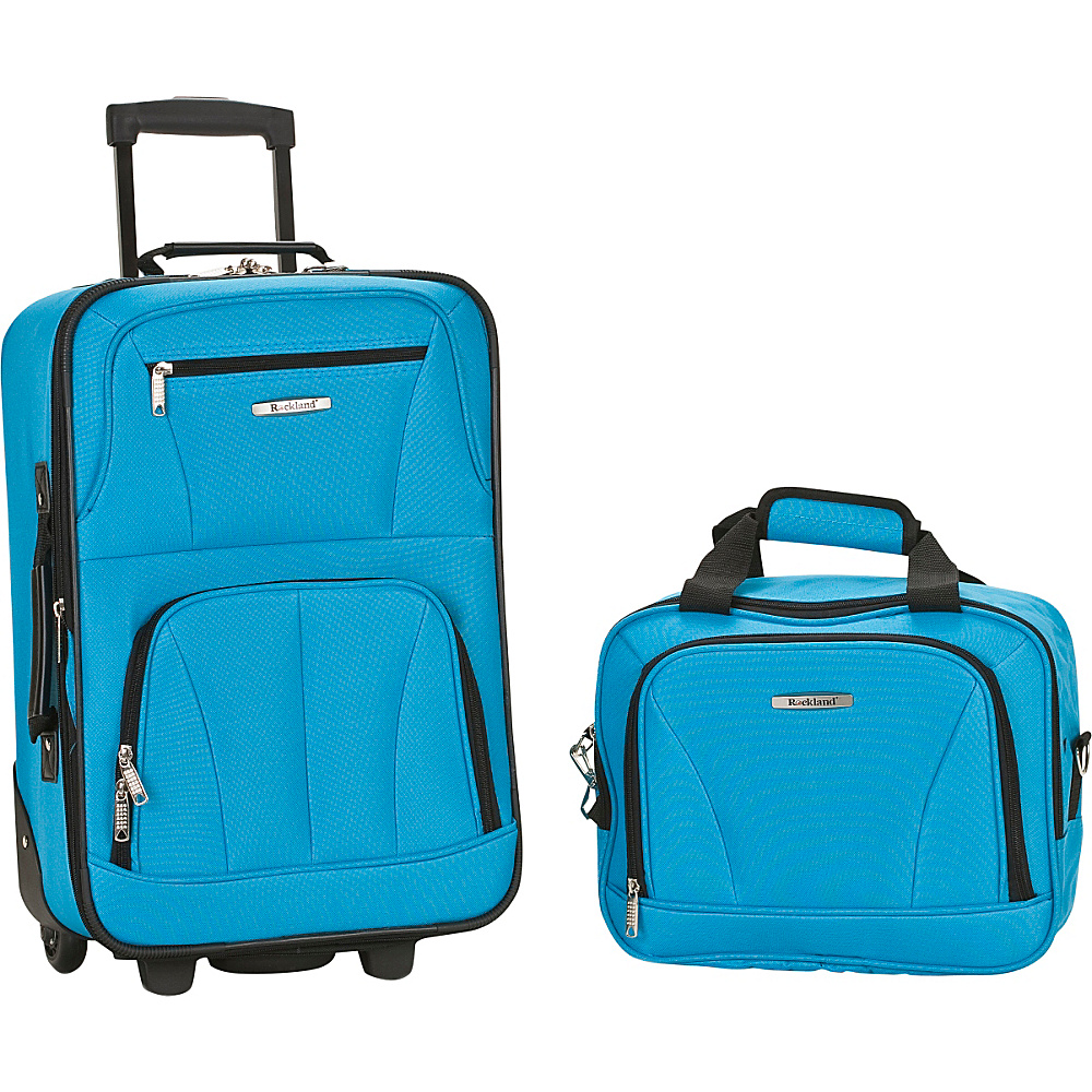 Rockland Luggage Rio 2 Piece Carry On Luggage Set Turquoise Rockland Luggage Luggage Sets