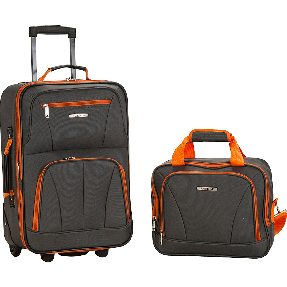 Rockland Luggage Rio 2 Piece Carry On Luggage Set Charcoal Rockland Luggage Luggage Sets