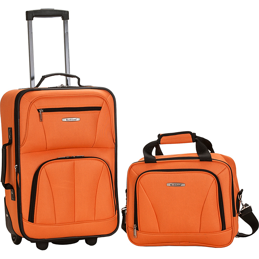 Rockland Luggage Rio 2 Piece Carry On Luggage Set Orange Rockland Luggage Luggage Sets