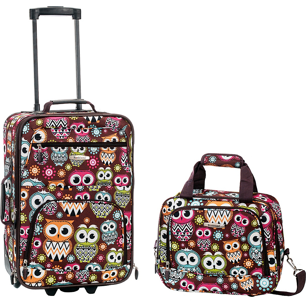 Rockland Luggage Rio 2 Piece Carry On Luggage Set OWL Rockland Luggage Luggage Sets