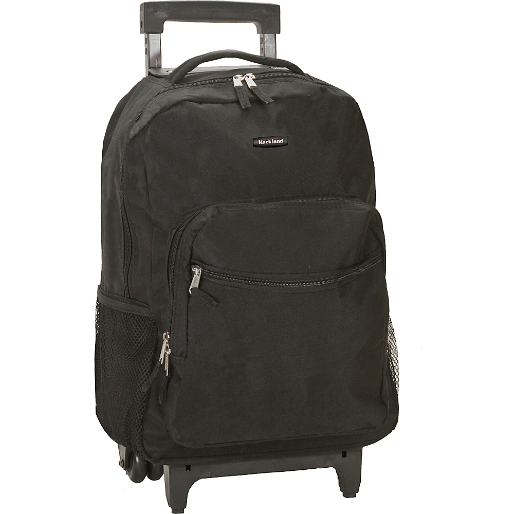 Rockland Luggage Roadster 17 Rolling Backpack Black Rockland Luggage Rolling Backpacks