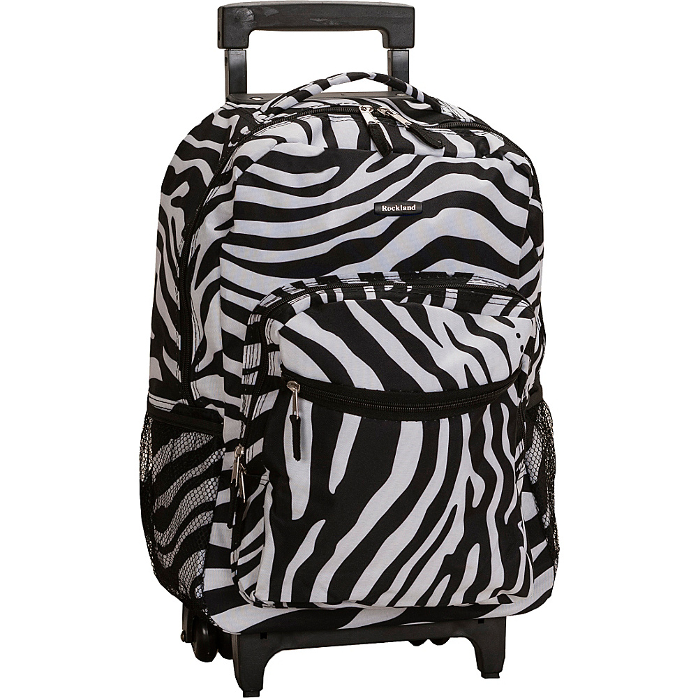 Rockland Luggage Roadster 17 Rolling Backpack ZEBRA Rockland Luggage Rolling Backpacks