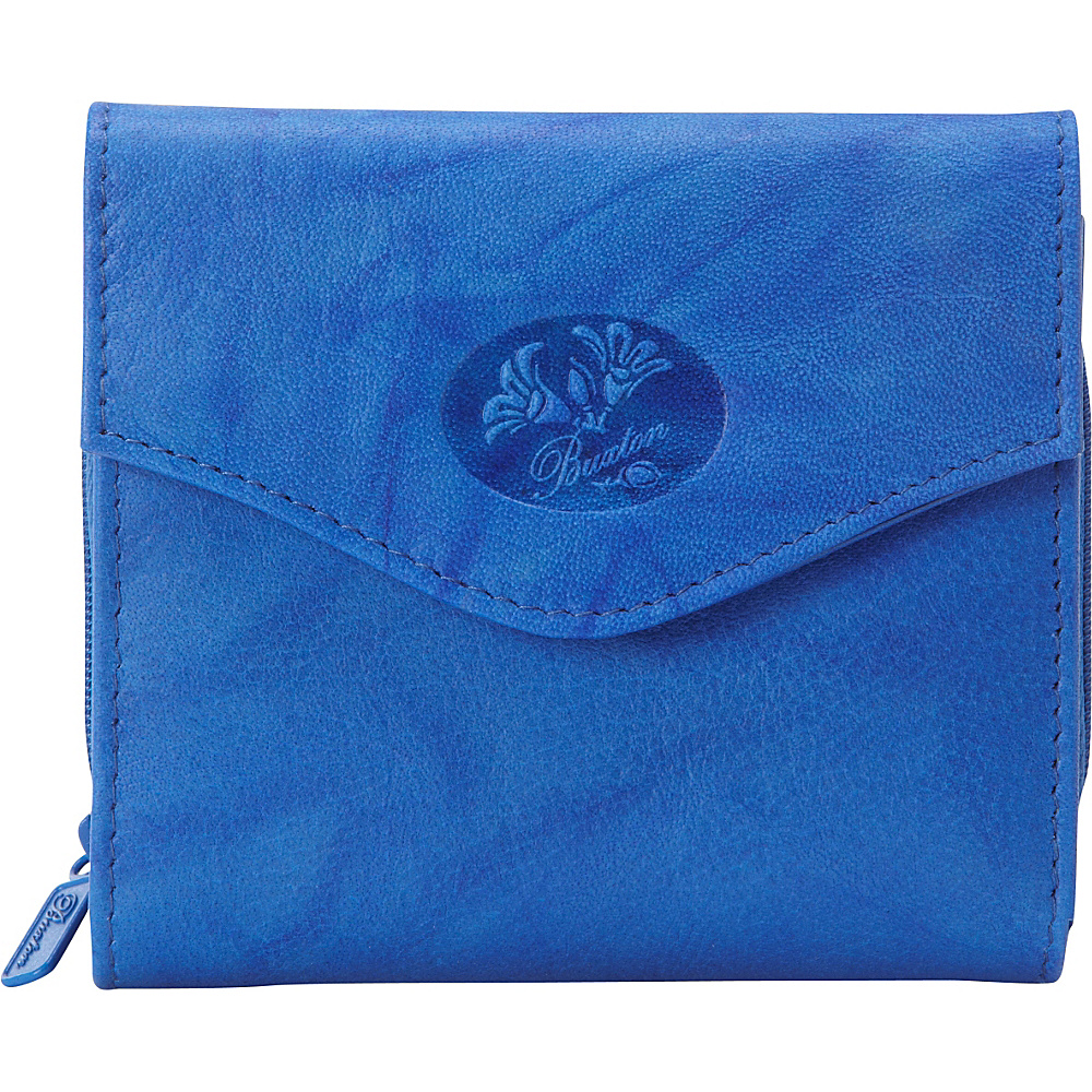 Buxton Heiress Leather Zip Purse Strong Blue Buxton Ladies Small Wallets