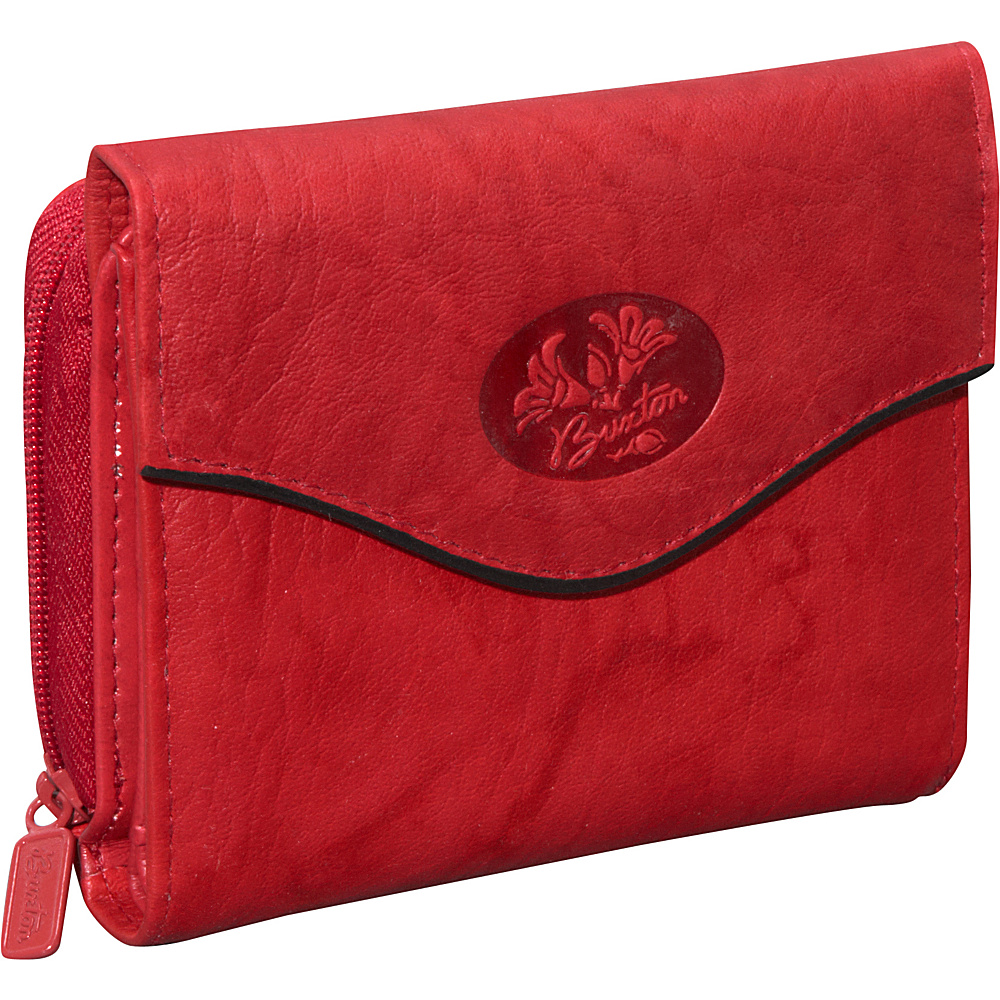 Buxton Heiress Leather Zip Purse Red Buxton Women s Wallets