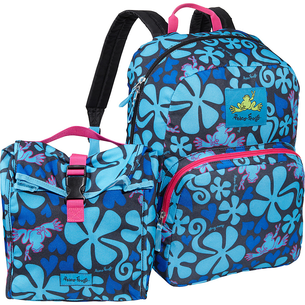 Peace Frogs Peace Frogs Day Trippin Backpack Lunch Combo Lava Flow Blue Peace Frogs Everyday Backpacks