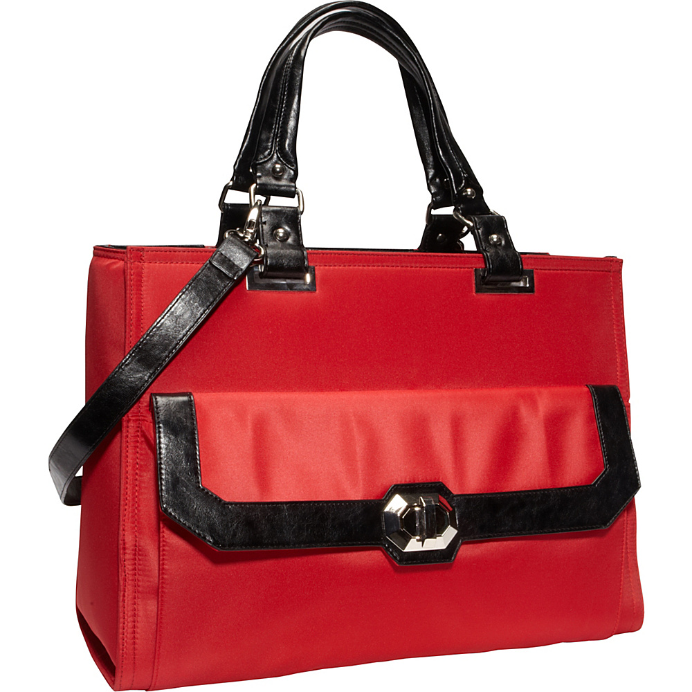 Women In Business Francine Collection Madison 16.1 Laptop Tote Red Black Women In Business Women s Business Bags