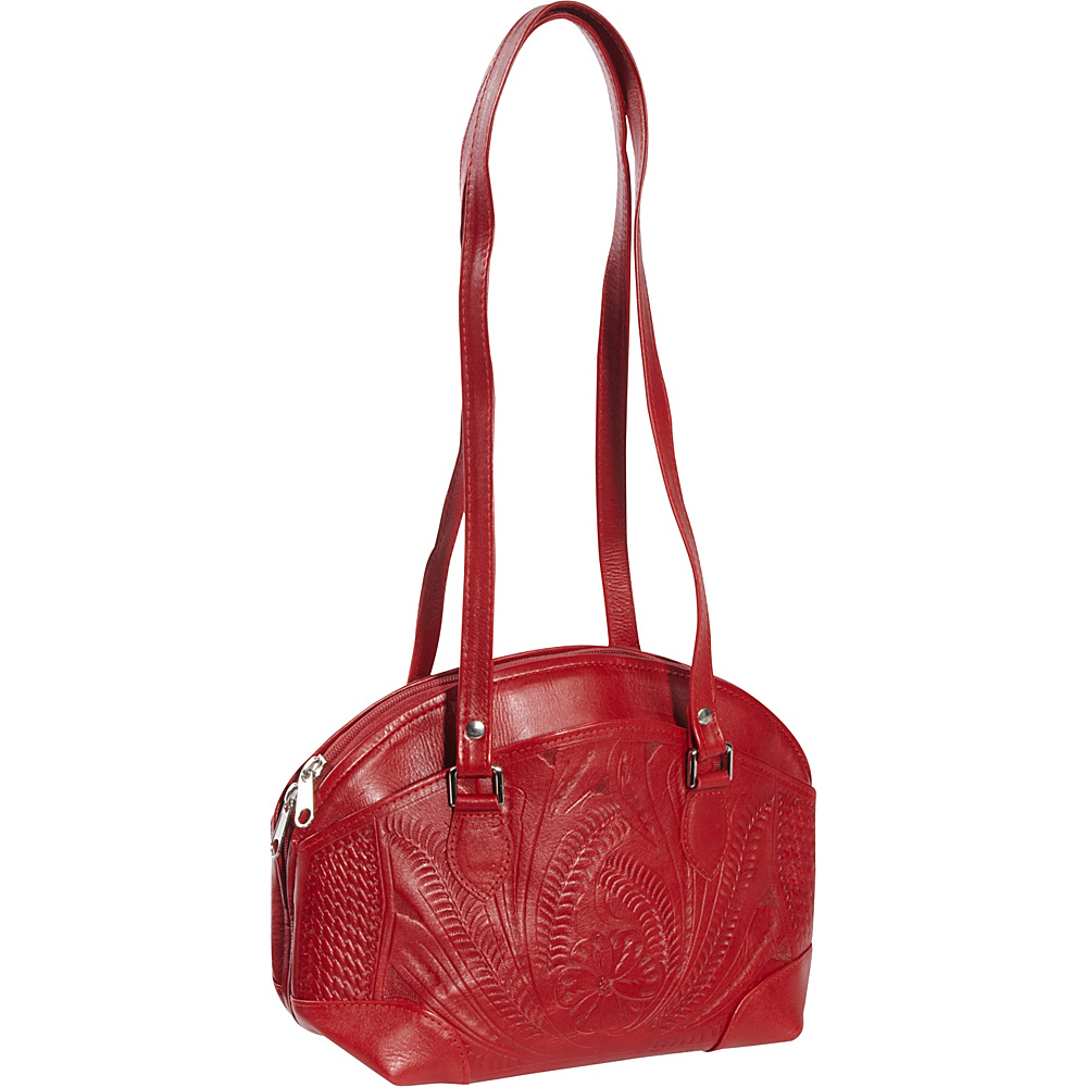 Ropin West Half Moon Handbag Red Ropin West Leather Handbags