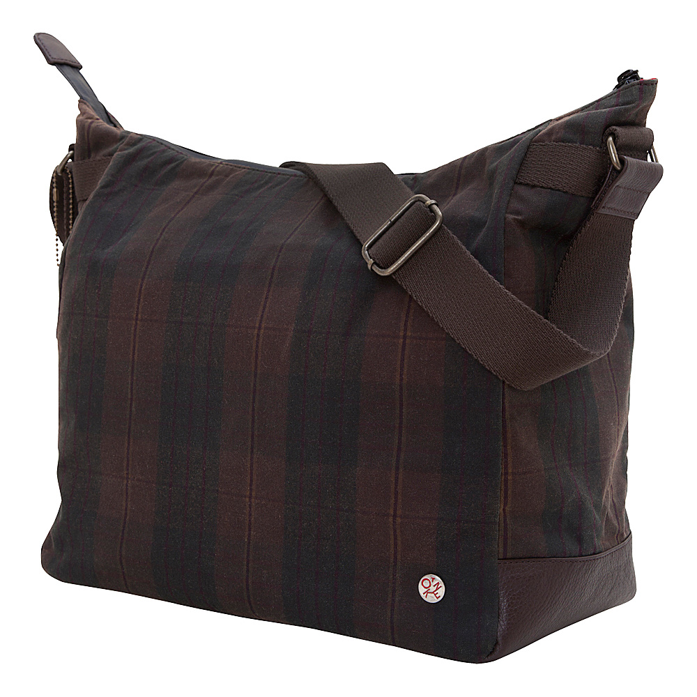 TOKEN Riverside Waxed Shoulder Bag Dark Brown Plaid TOKEN Fabric Handbags