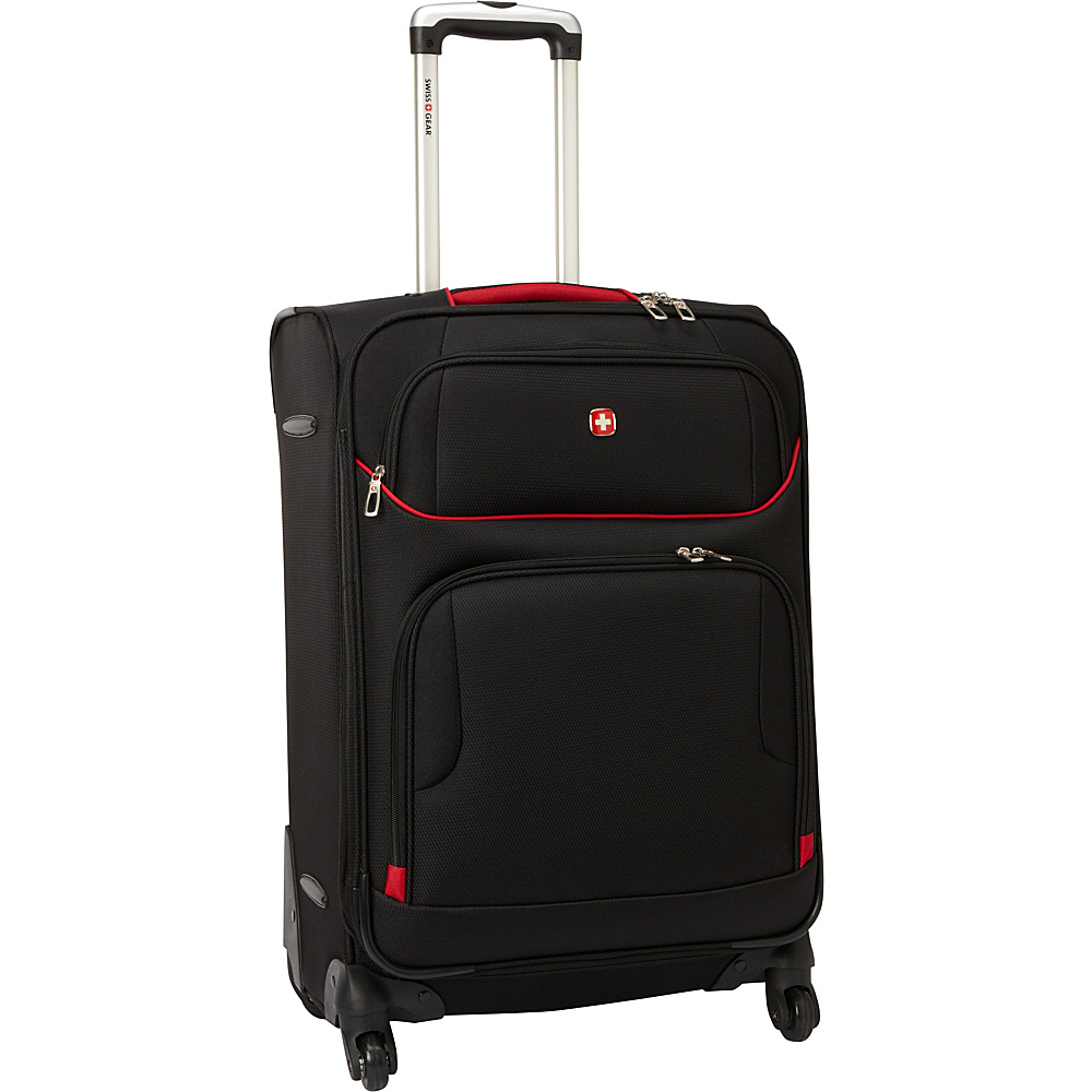 SwissGear Travel Gear 24 Exp. Spinner Upright Black with Red SwissGear Travel Gear Softside Checked