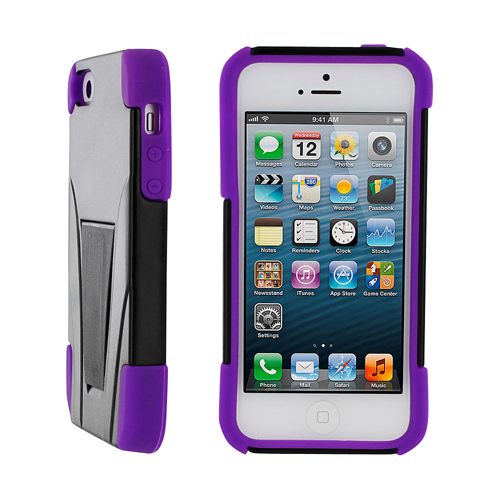 rooCASE T3 Hybrid Armor Case w Stand for iPhone SE 5 Purple rooCASE Electronic Cases