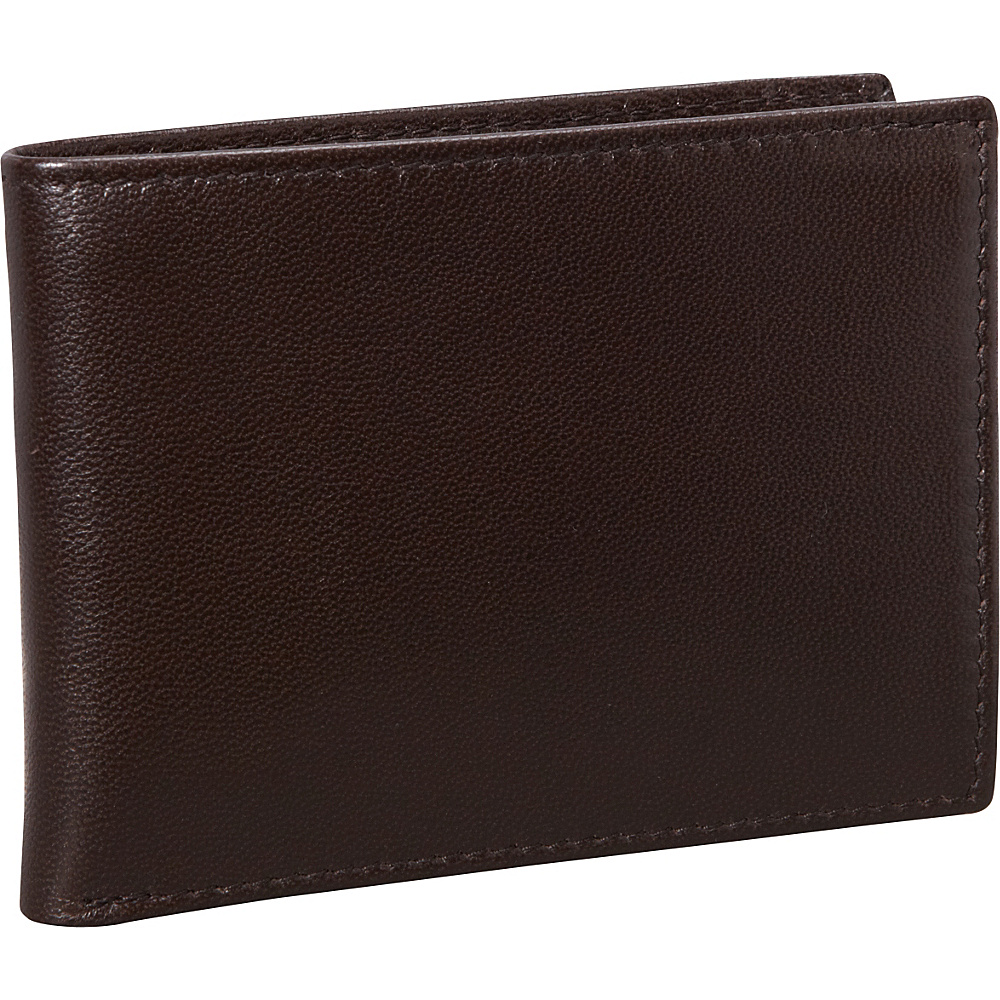 Budd Leather Nappa Soft Leather Slim Wallet w 8 Credit Card Slits Brown Budd Leather Men s Wallets