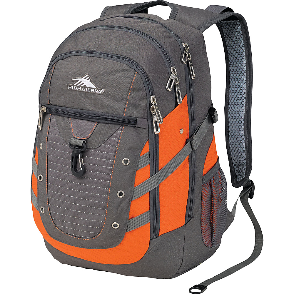 High Sierra Tactic Backpack Charcoal Blaze Orange Ash High Sierra Laptop Backpacks