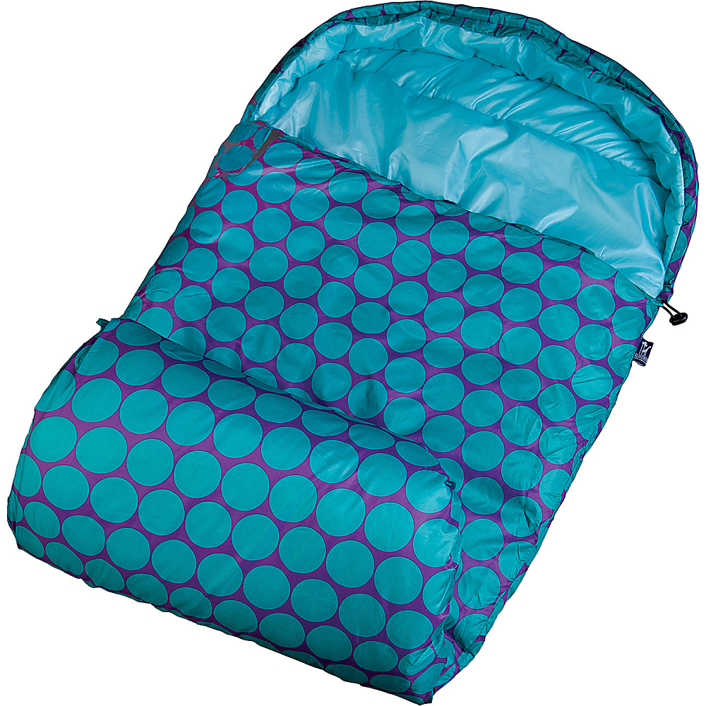 Wildkin Big Dot Aqua Stay Warm Sleeping Bag Big Dots Aqua Wildkin Travel Pillows Blankets