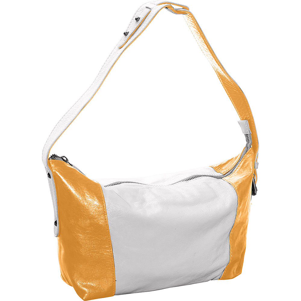 Latico Leathers Mingus Shoulder Bag Metallic White Gold Latico Leathers Leather Handbags