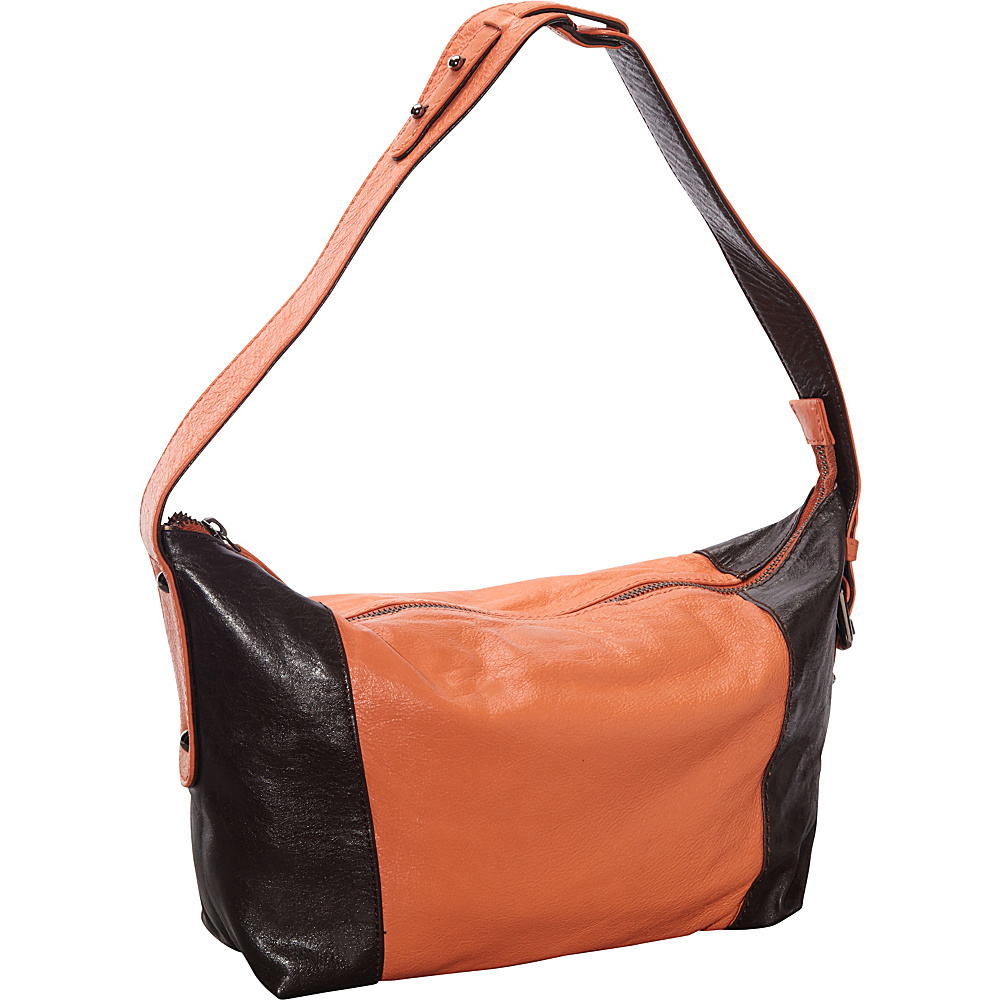 Latico Leathers Mingus Shoulder Bag Salmon Espresso Latico Leathers Leather Handbags