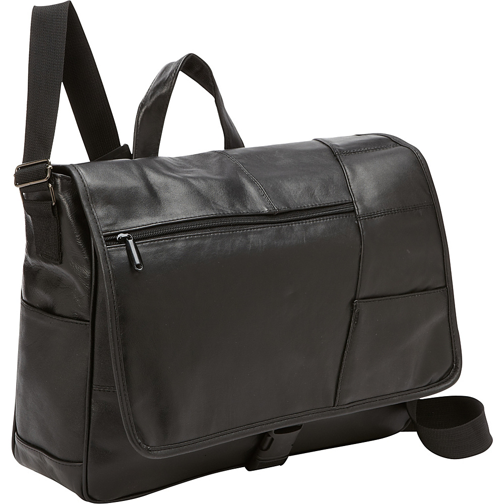 Bellino Leather Laptop Messenger Black Bellino Messenger Bags