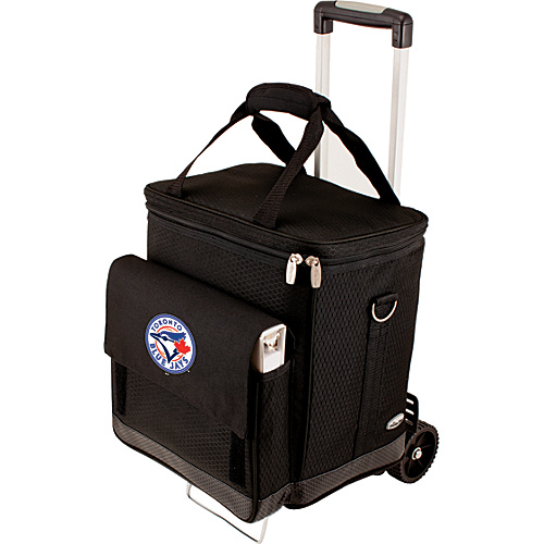 Picnic Time Cellar w/ Trolley - MLB Teams Toronto Blue Jays - Black - Picnic Time Travel Coolers