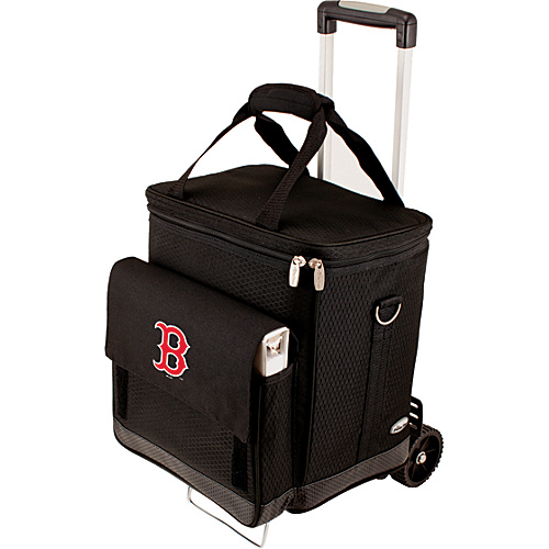 Picnic Time Cellar w/ Trolley - MLB Teams Boston Red Sox - Black - Picnic Time Travel Coolers