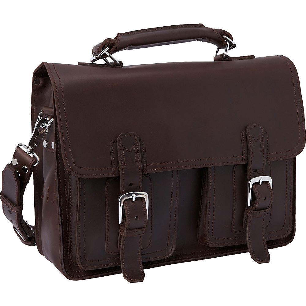 Vagabond Traveler 16 Pro Leather Laptop Briefcase Coffee Brown Vagabond Traveler Non Wheeled Business Cases