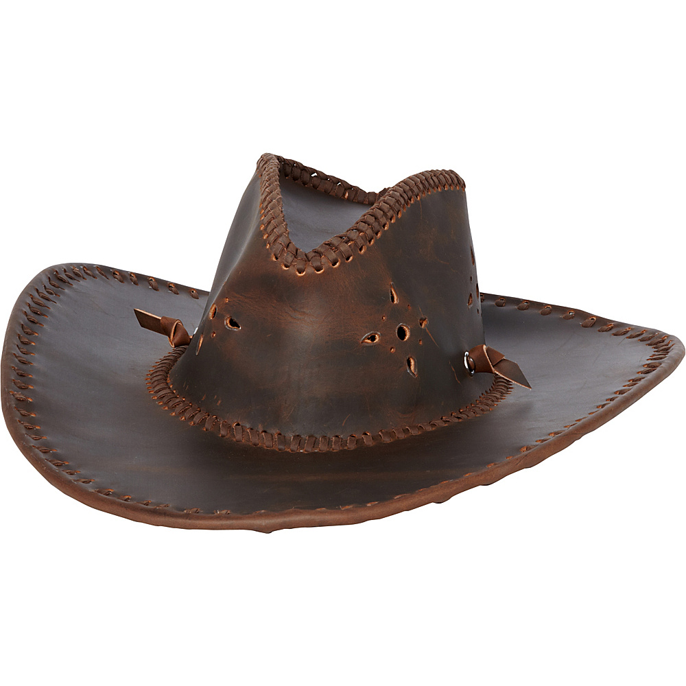 Vagabond Traveler Leather Cowboy Hat Vintage Brown Vagabond Traveler Hats Gloves Scarves