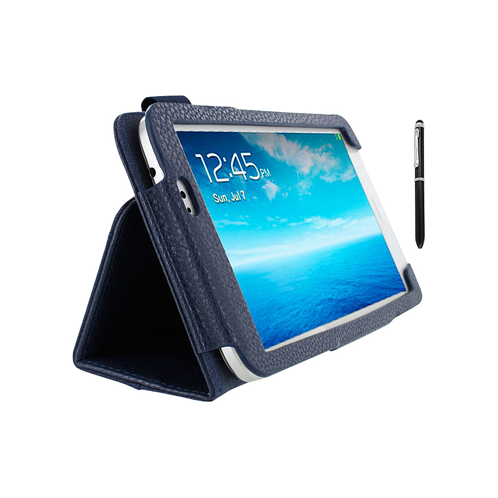 rooCASE Samsung Galaxy Tab 3 7.0 Dual Station Case w Stylus Navy rooCASE Electronic Cases